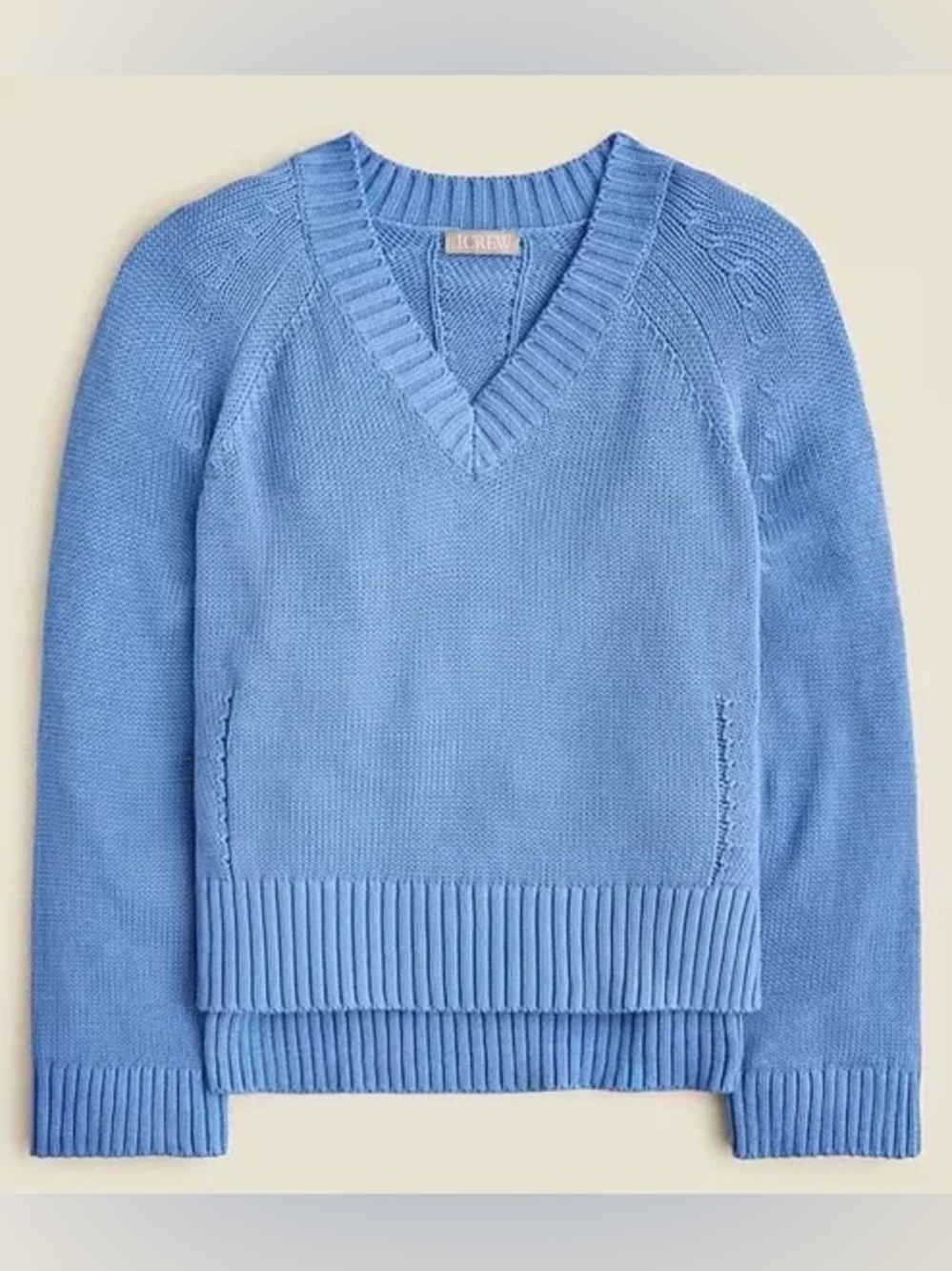 J Crew Heritage Cotton V Neck Sweater
